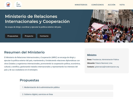 Ministerios/MRIC screenshot