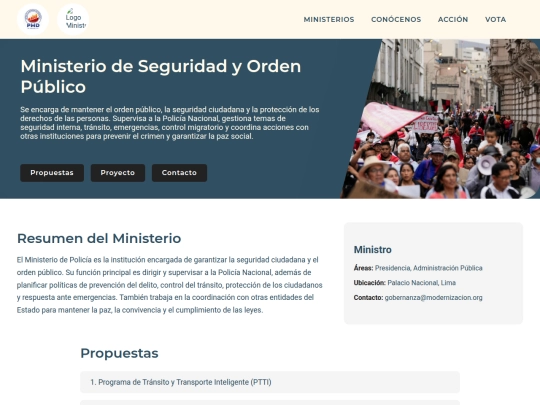 Ministerios/MSOP screenshot