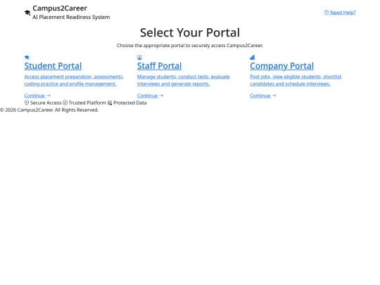 placement /login screenshot