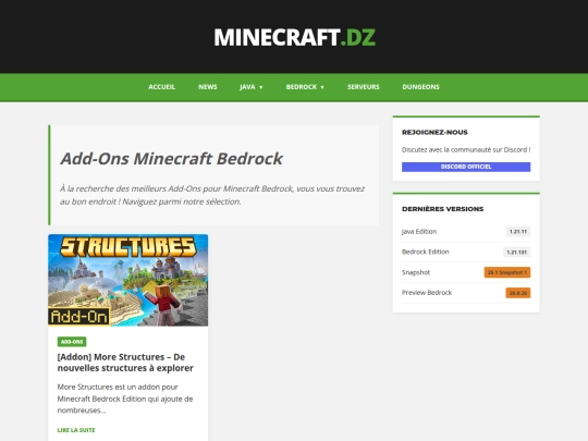 minecraft.dz/categorie/bedrock/add-ons screenshot