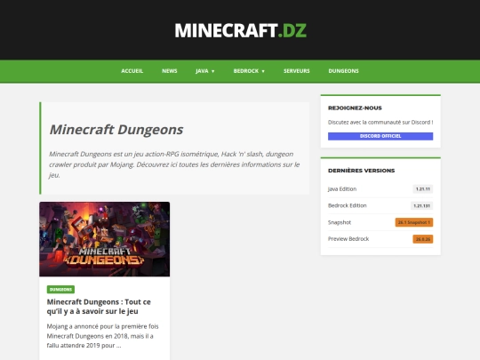 minecraft.dz/categorie/dungeons screenshot