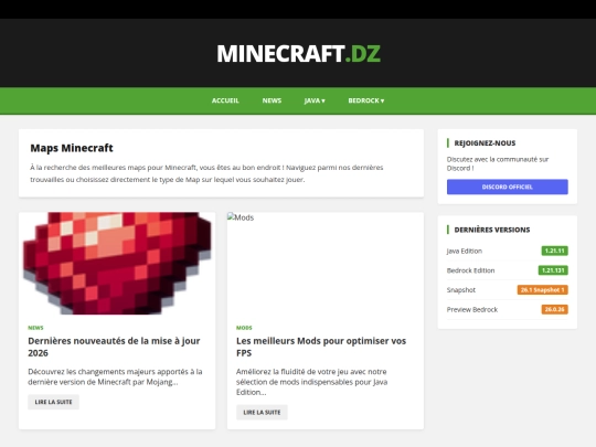 minecraft.dz/categorie/java/maps screenshot
