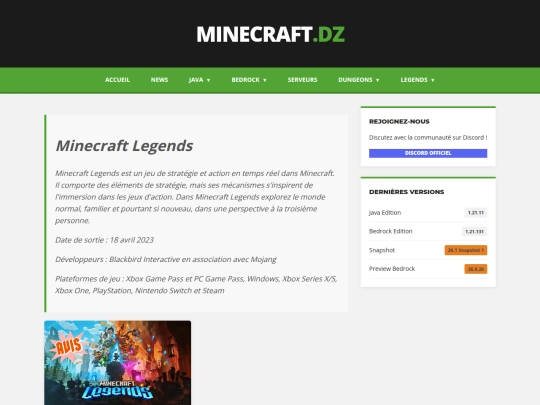 minecraft.dz/categorie/legends screenshot