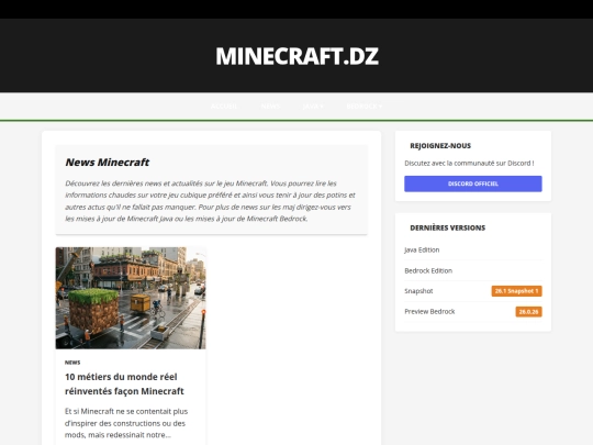 minecraft.dz/categorie/news screenshot
