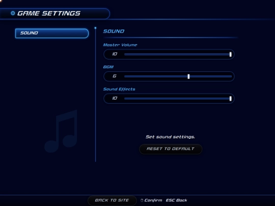 settings screenshot