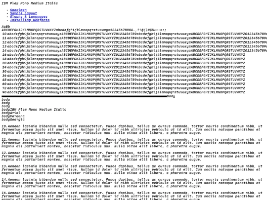 Web embedded/ibmplexmono-mediumitalic-demo screenshot