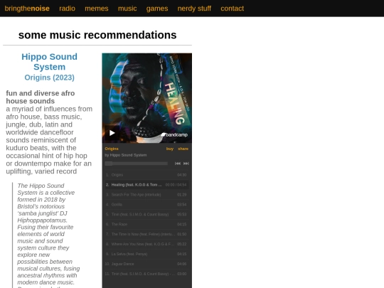 music/recommendations screenshot