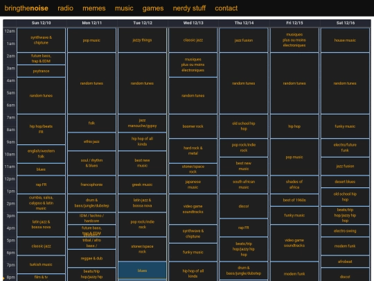 schedule screenshot