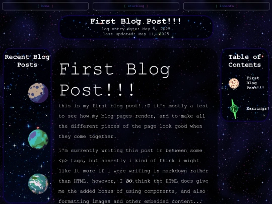 starblog/entries/first-blog-post screenshot