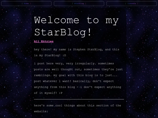 starblog screenshot