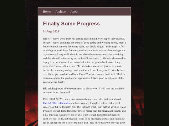 posts/2024-08-01-Finally-Some-Progress screenshot