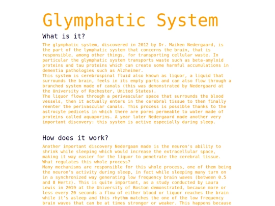 Human Biology/sistema nervoso/Glymphaticsystem screenshot