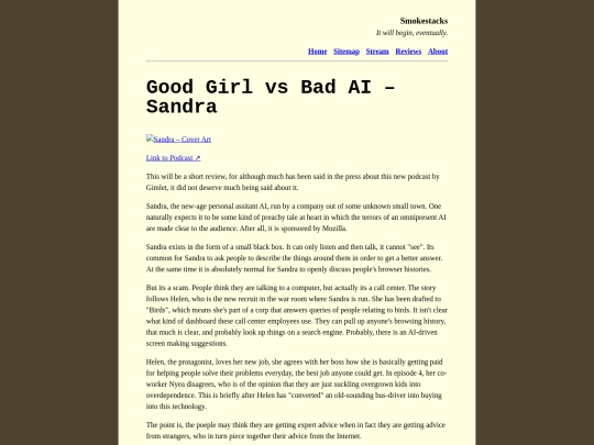 reviews/sandra screenshot