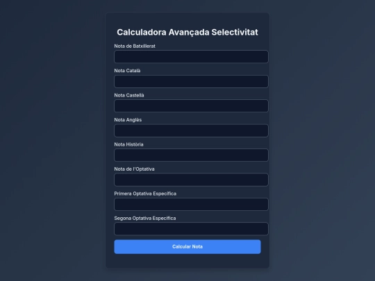 Selectivitat screenshot