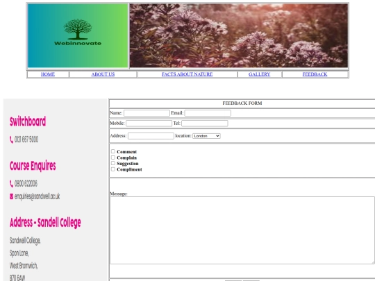 feedback screenshot
