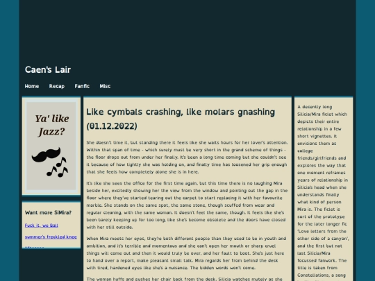 fic/likecymbalscrashing screenshot