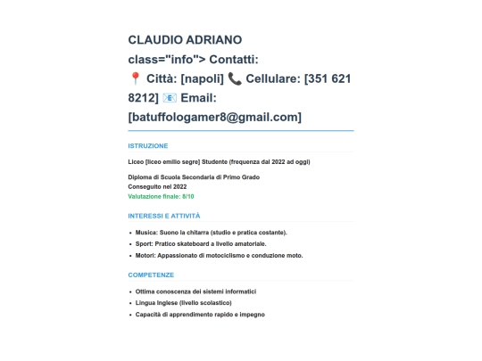 pagine/curriculum screenshot