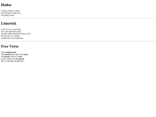 Poemwebpage screenshot