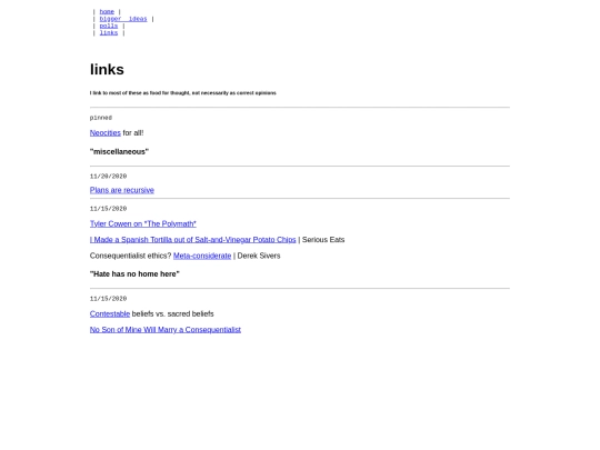 links screenshot