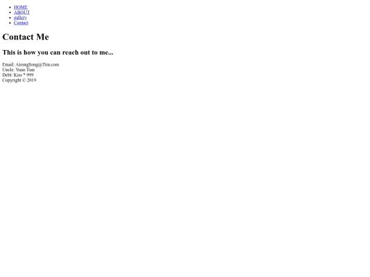 Portfolio/contact screenshot