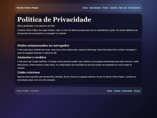privacidade screenshot