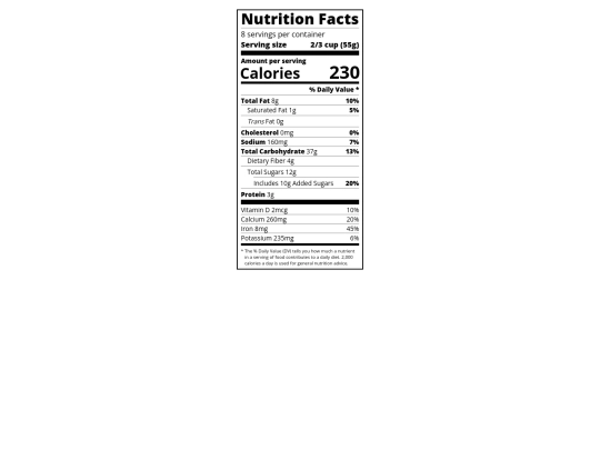 learning-projects/nutrition-label screenshot