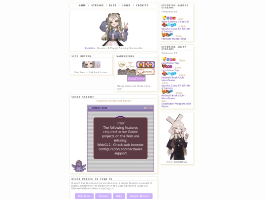 links screenshot