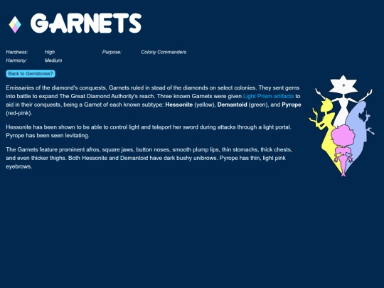 typesOfGarnets screenshot