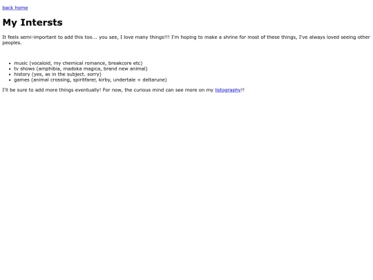 interests screenshot