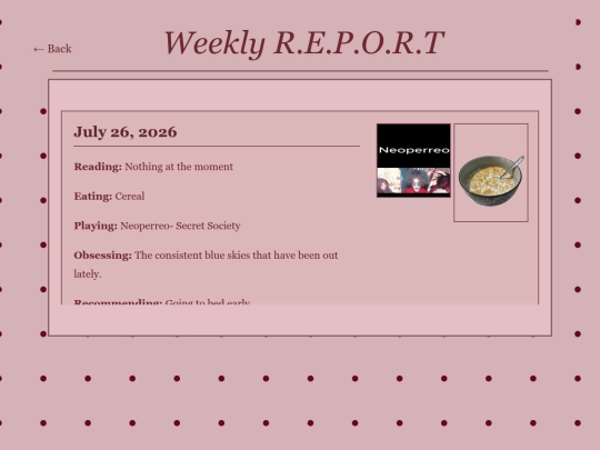 Weeklyreport screenshot