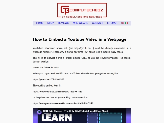 how-to-embed-youtube-video screenshot