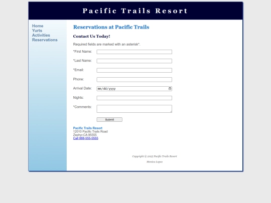 webd152/chapter12/ch12pacific/reservations screenshot