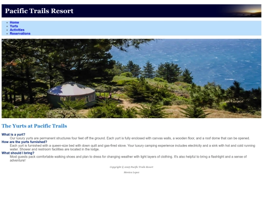 webd152/chapter5/ch5pacific/yurts screenshot