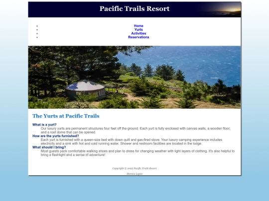 webd152/chapter6/ch6pacific/yurts screenshot
