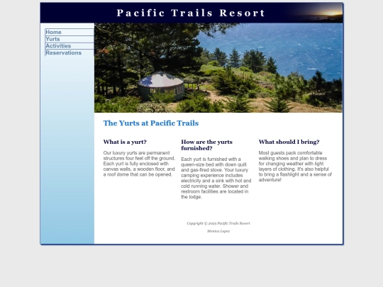 webd152/chapter8/ch8pacific/yurts screenshot
