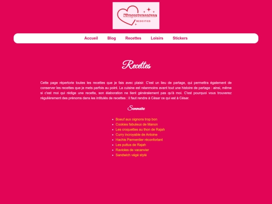 recettes screenshot