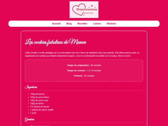 recettes/cookies screenshot
