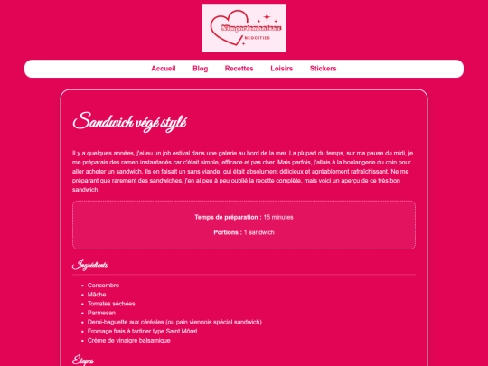 recettes/sandwich screenshot
