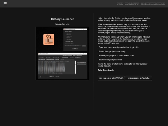 Mods/HistoryLauncherForAbleton screenshot