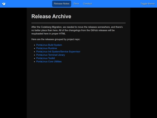 portalinux/releases screenshot