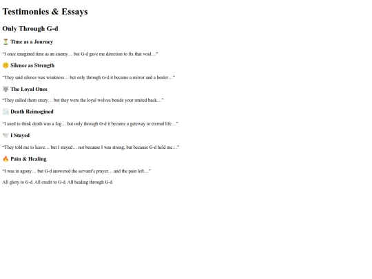 writtentestimonies screenshot