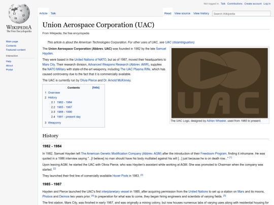 wikipedia/union aerospace corporation screenshot