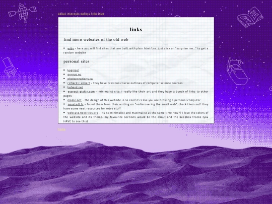 links screenshot