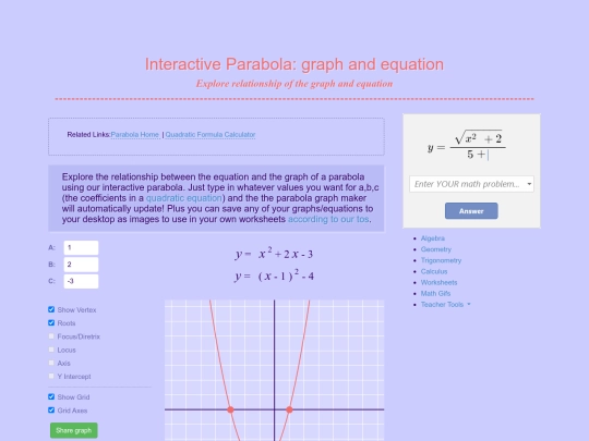 showcase/parabola screenshot