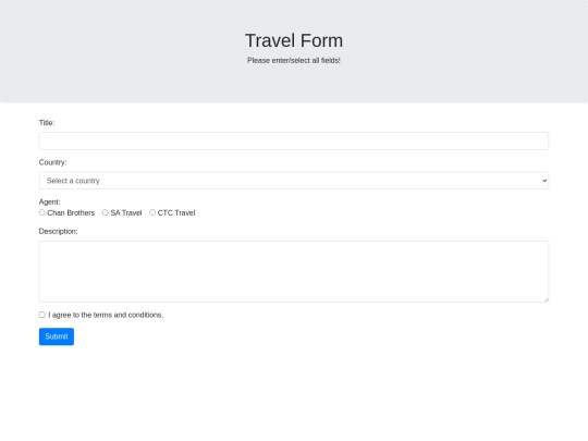 travelform screenshot