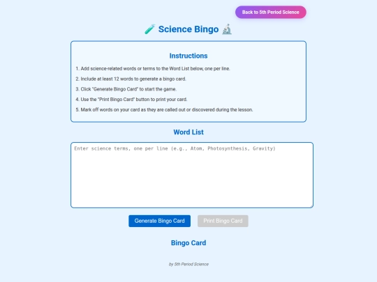 Bingo screenshot
