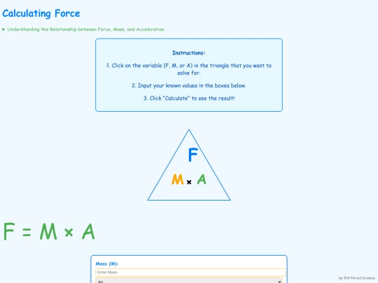 Calculatingforce screenshot