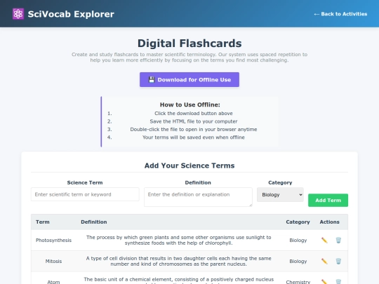 Flashcards screenshot