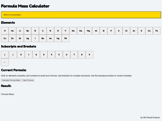 Formulamass screenshot