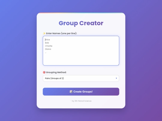 Groupcreator screenshot